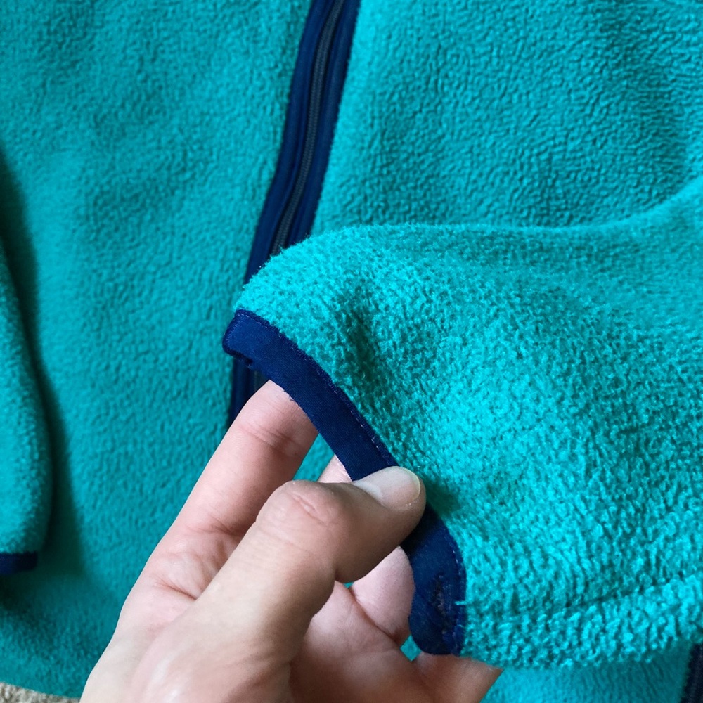 Vintage LL bean fleece jacket teal 90’s medium USA made full zip outdoors - Picture 3 of 5